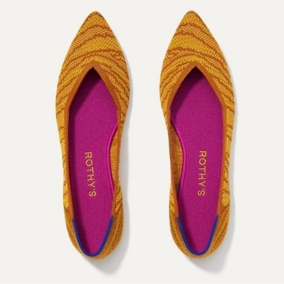 Rothy’s The Point Flat in Golden Zebra Rare Retired Design Women’s size 8.5 - Picture 3 of 12